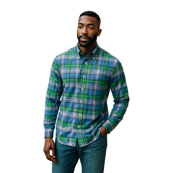 Vintage Ralph Lauren Custom Fit Plaid Long Sleeve Button Down Shirt Men’s Size X - Picture 1 of 8
